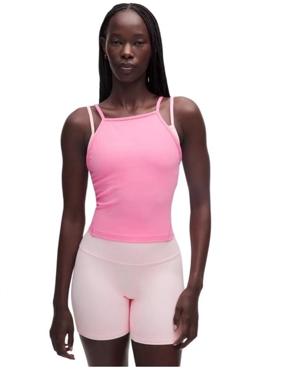 lululemon athletica Tops - Lululemon Align Layered High-Neck Tank Top 6 Candy Cloud Pink Pearl B/C Cup